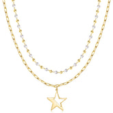 STAR STACKED LAYERED PENDANT NECKLACE