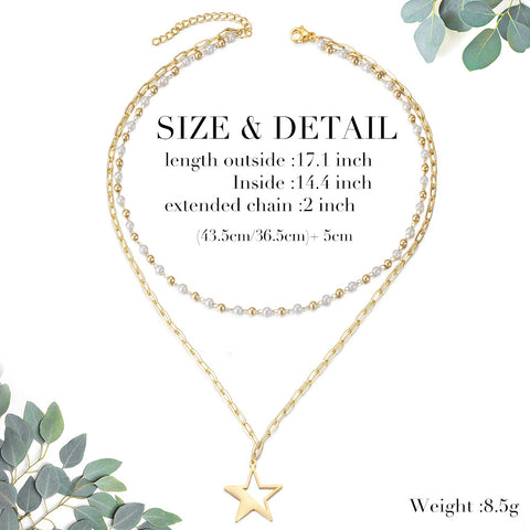 Star Stacked Layered Pendant Necklace