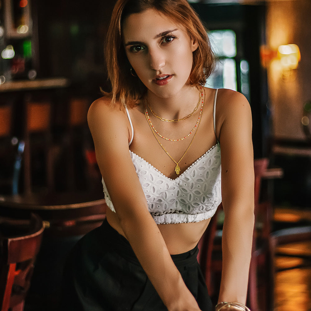 Stacked Layered Pendant Necklace