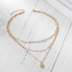 Stacked Layered Pendant Necklace