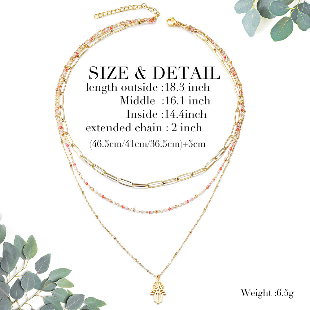 Stacked Layered Pendant Necklace