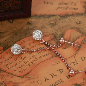 CHAIN WITH CZ BALL EARRINGS