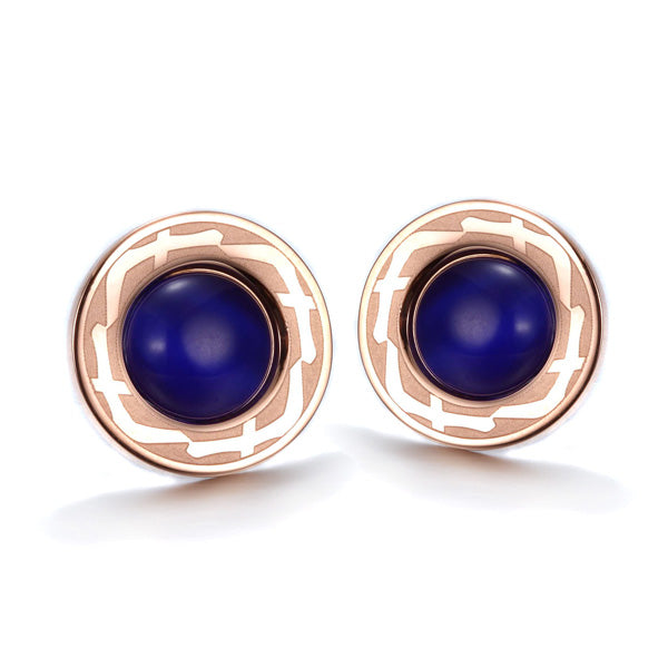 SAPPHIRE ROUND STUD EARRINGS