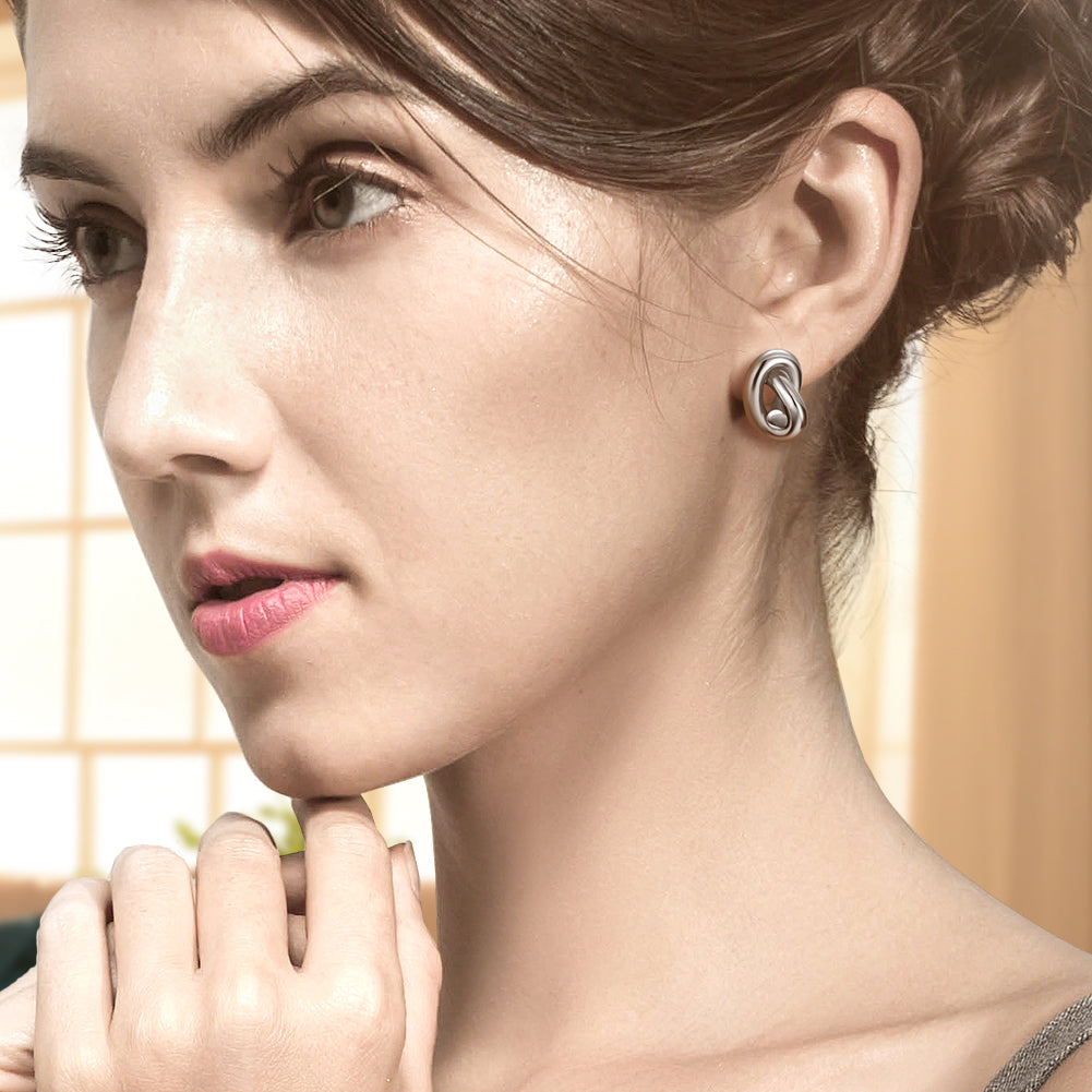 Silver Knot Studs