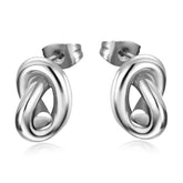 SILVER KNOT STUD EARRINGS