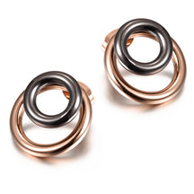 DOUBLE HOOP STUD EARRINGS