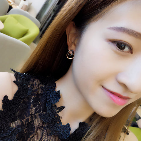 Double Hoop Studs