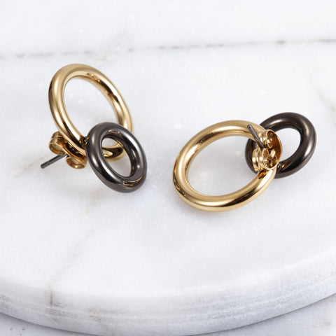 Double Hoop Studs