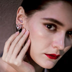 Half Heart With Pearl Studs