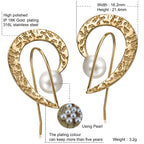 Half Heart With Pearl Studs