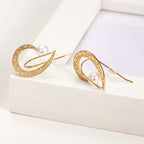 Half Heart With Pearl Studs