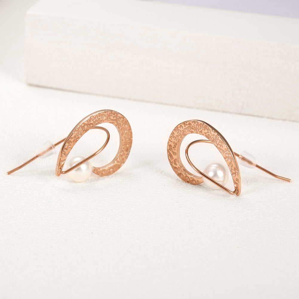 Half Heart With Pearl Studs