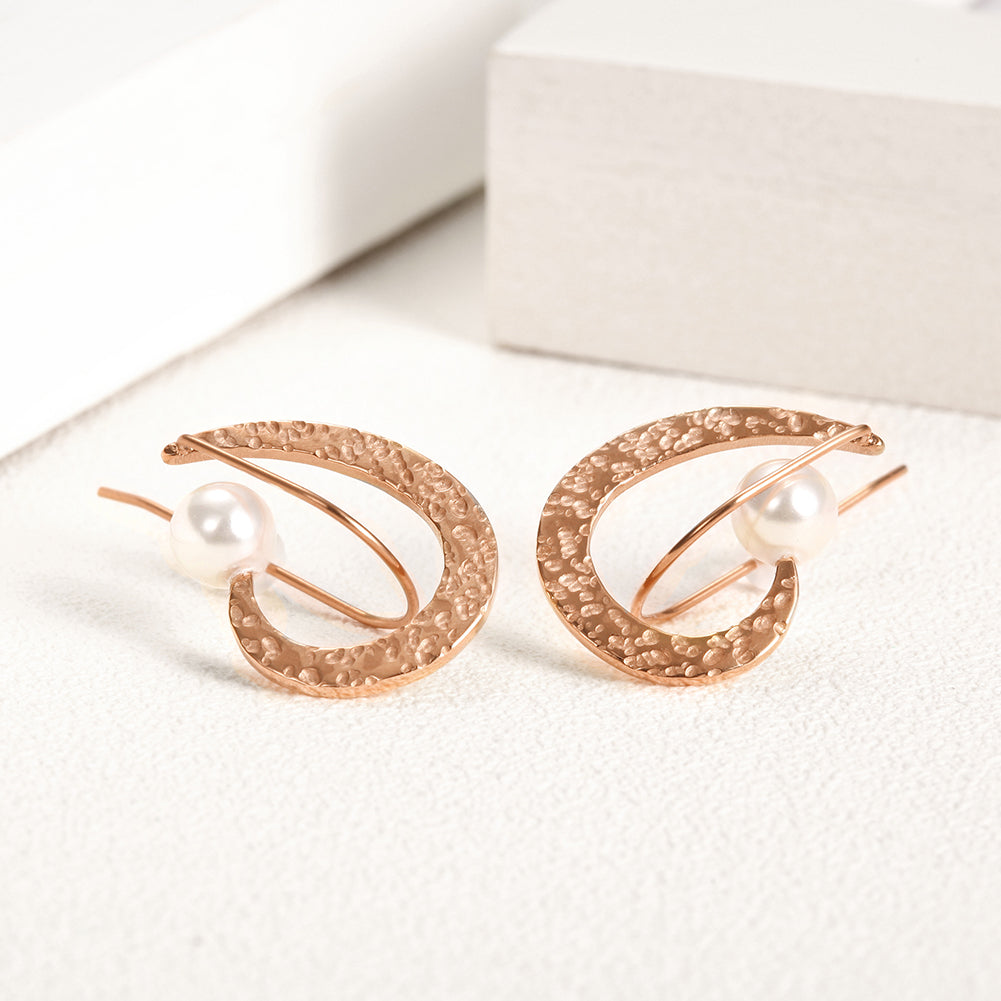 Half Heart With Pearl Studs