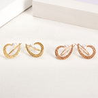 Half Heart With Pearl Studs