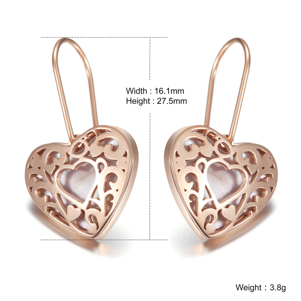 Hollow Out Heart Earrings