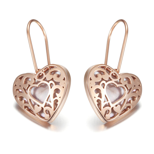 Hollow Out Heart Earrings Hover Image