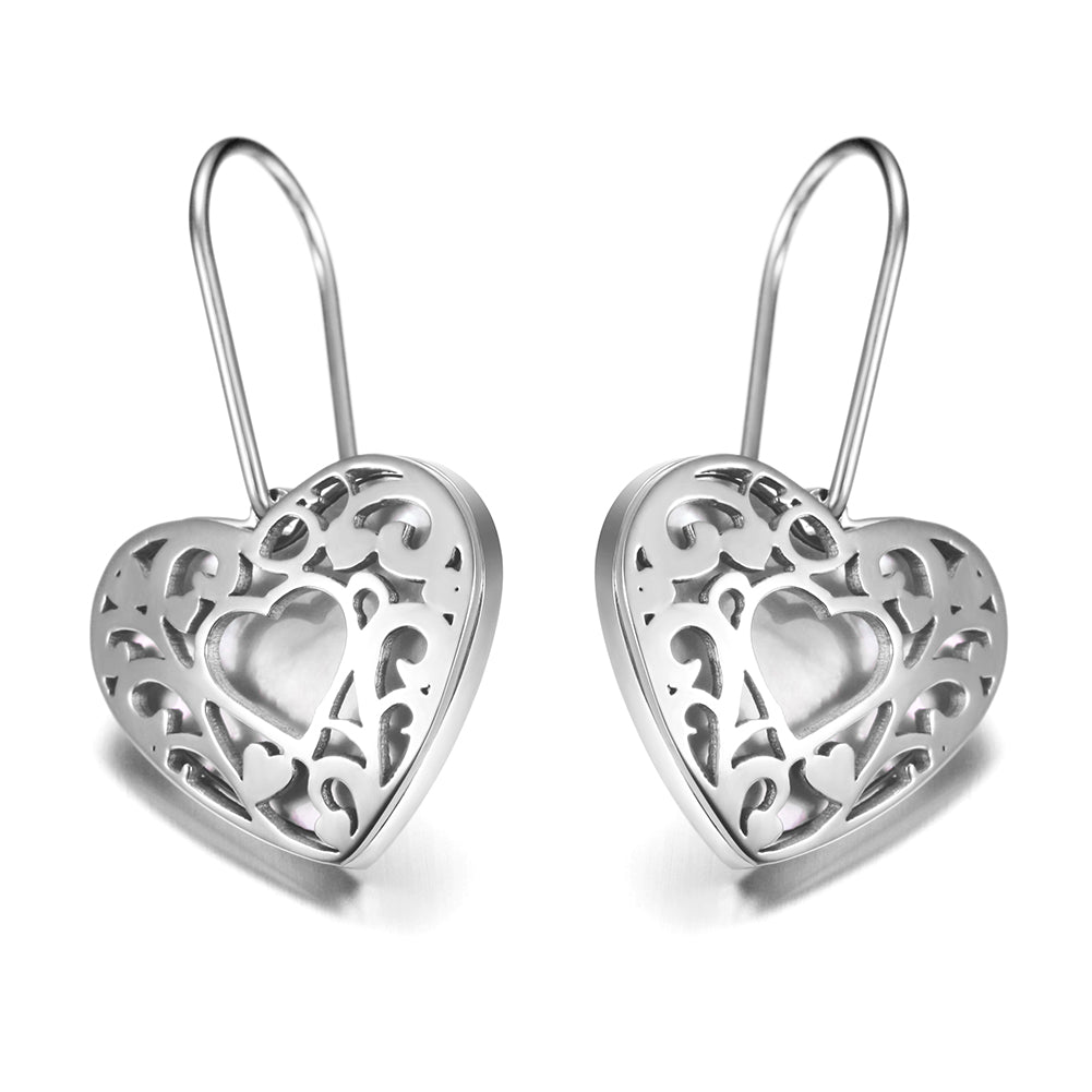 Hollow Out Heart Earrings