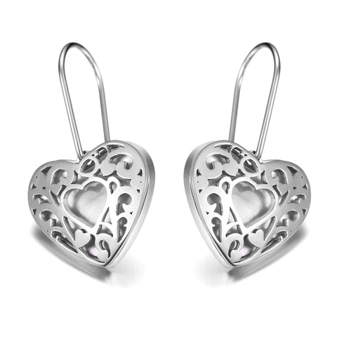 Hollow Out Heart Earrings