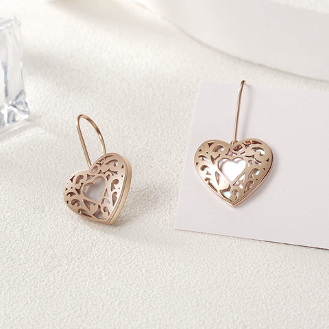 Hollow Out Heart Earrings
