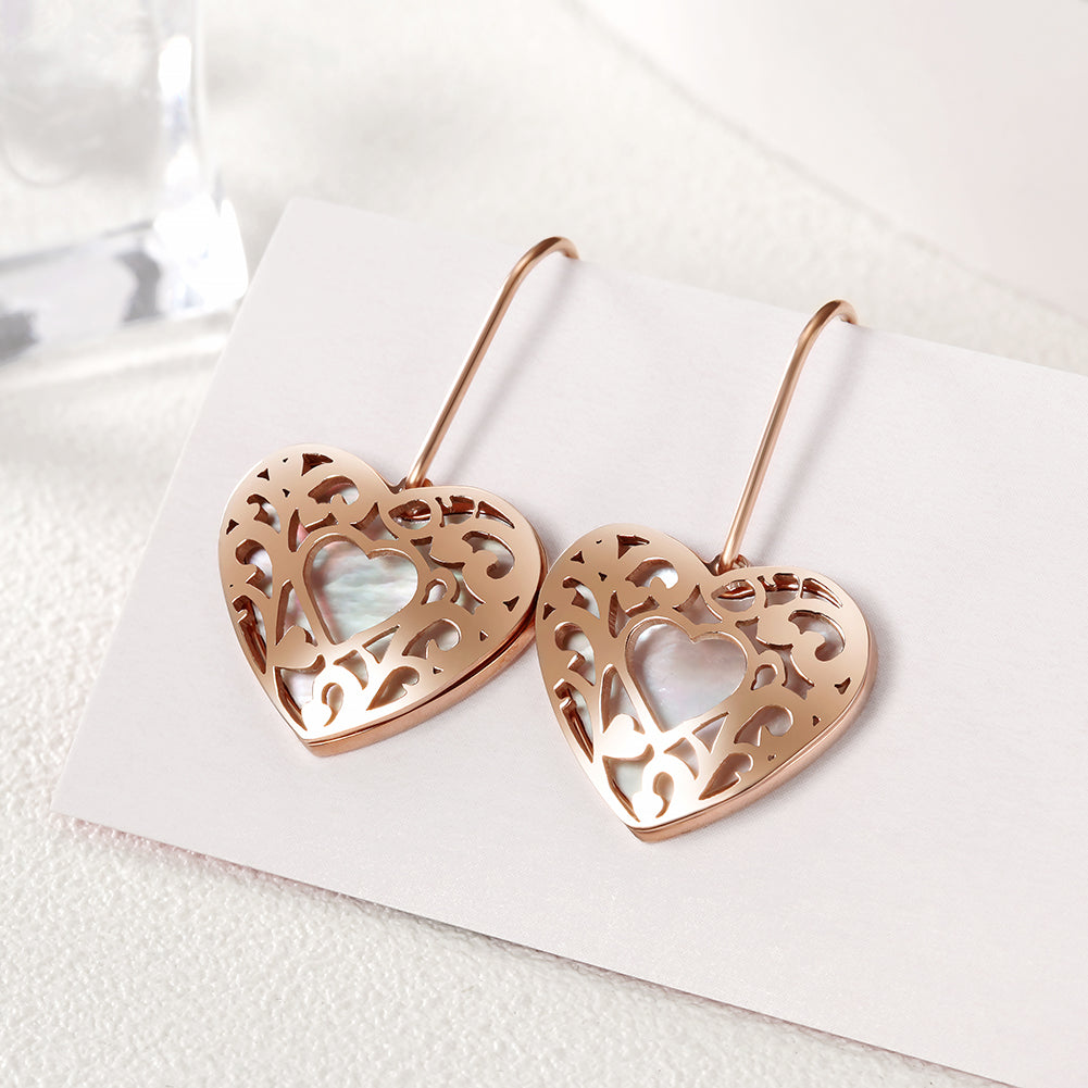 Hollow Out Heart Earrings