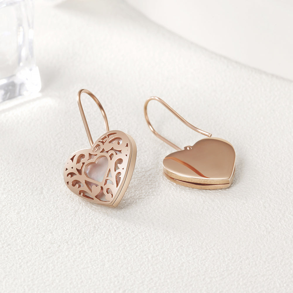 Hollow Out Heart Earrings