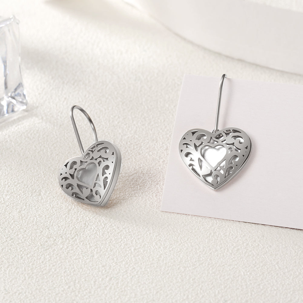 Hollow Out Heart Earrings