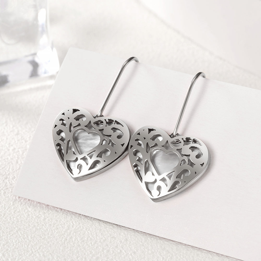 Hollow Out Heart Earrings
