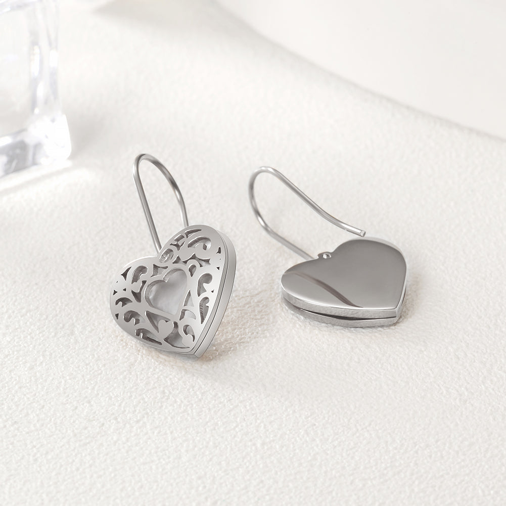 Hollow Out Heart Earrings