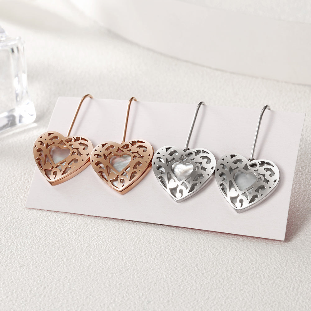 Hollow Out Heart Earrings