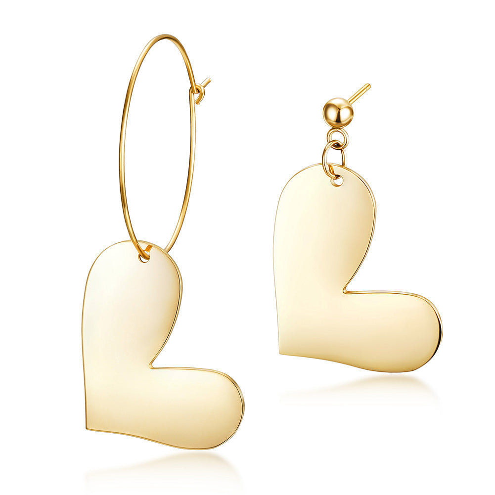 HEART STUD AND HOOP EARRINGS