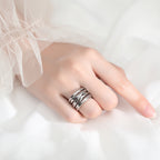 Silver Knot Cross Stack Ring