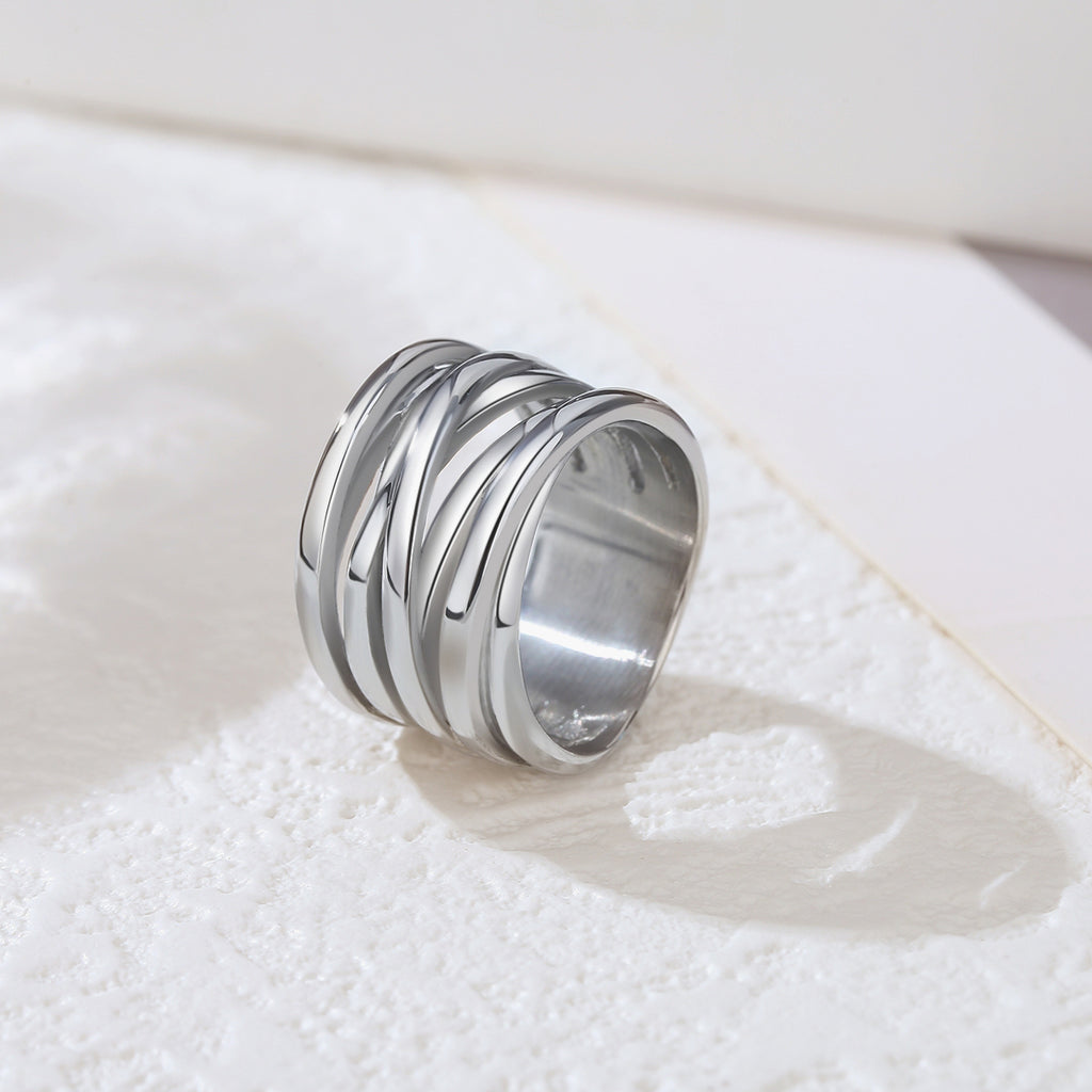 Silver Knot Cross Stack Ring