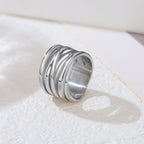 Silver Knot Cross Stack Ring