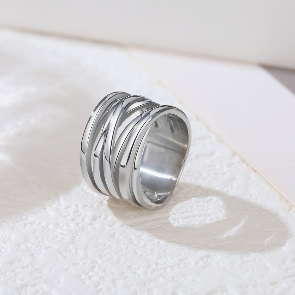 Silver Knot Cross Stack Ring