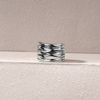 Silver Knot Cross Stack Ring