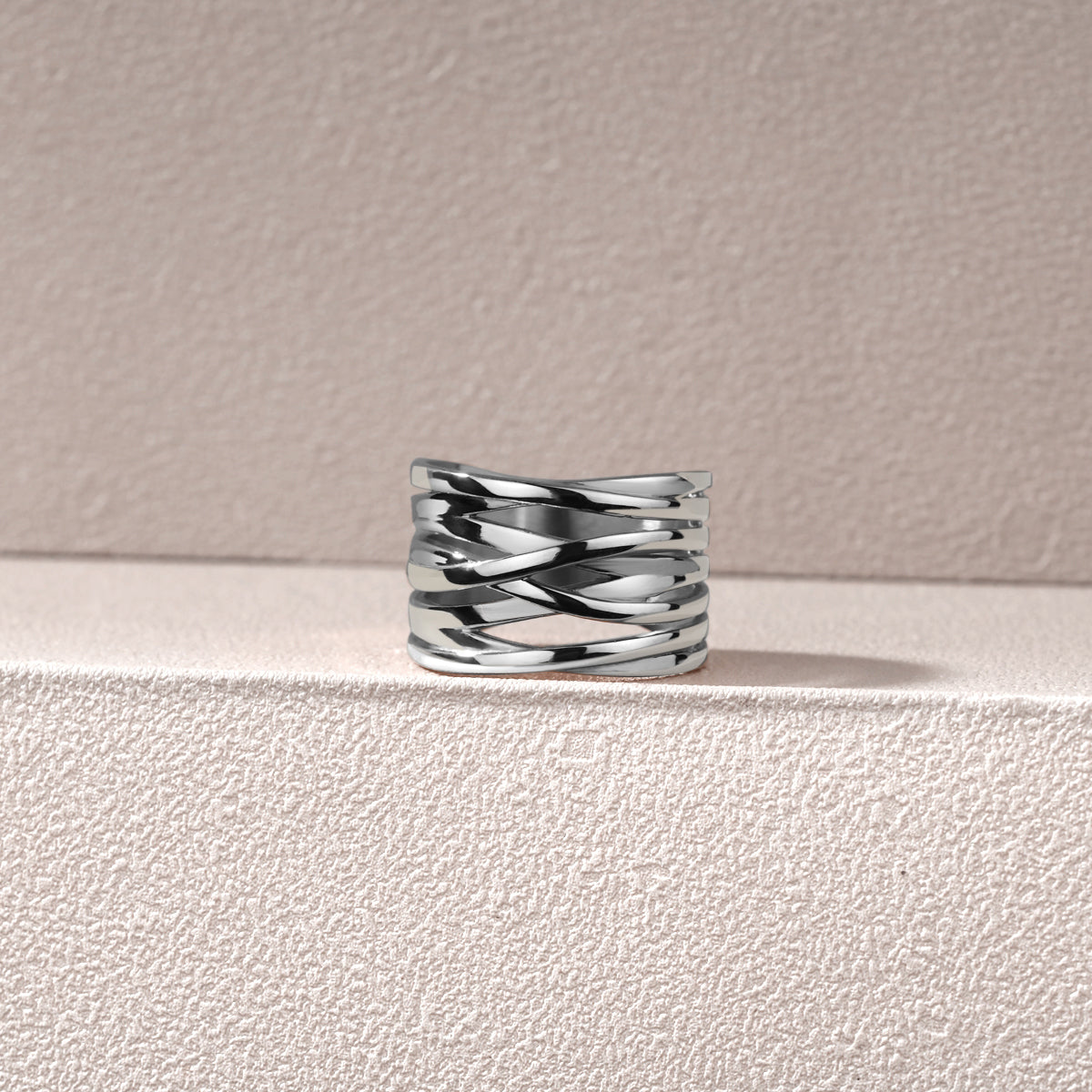 Silver Knot Cross Stack Ring