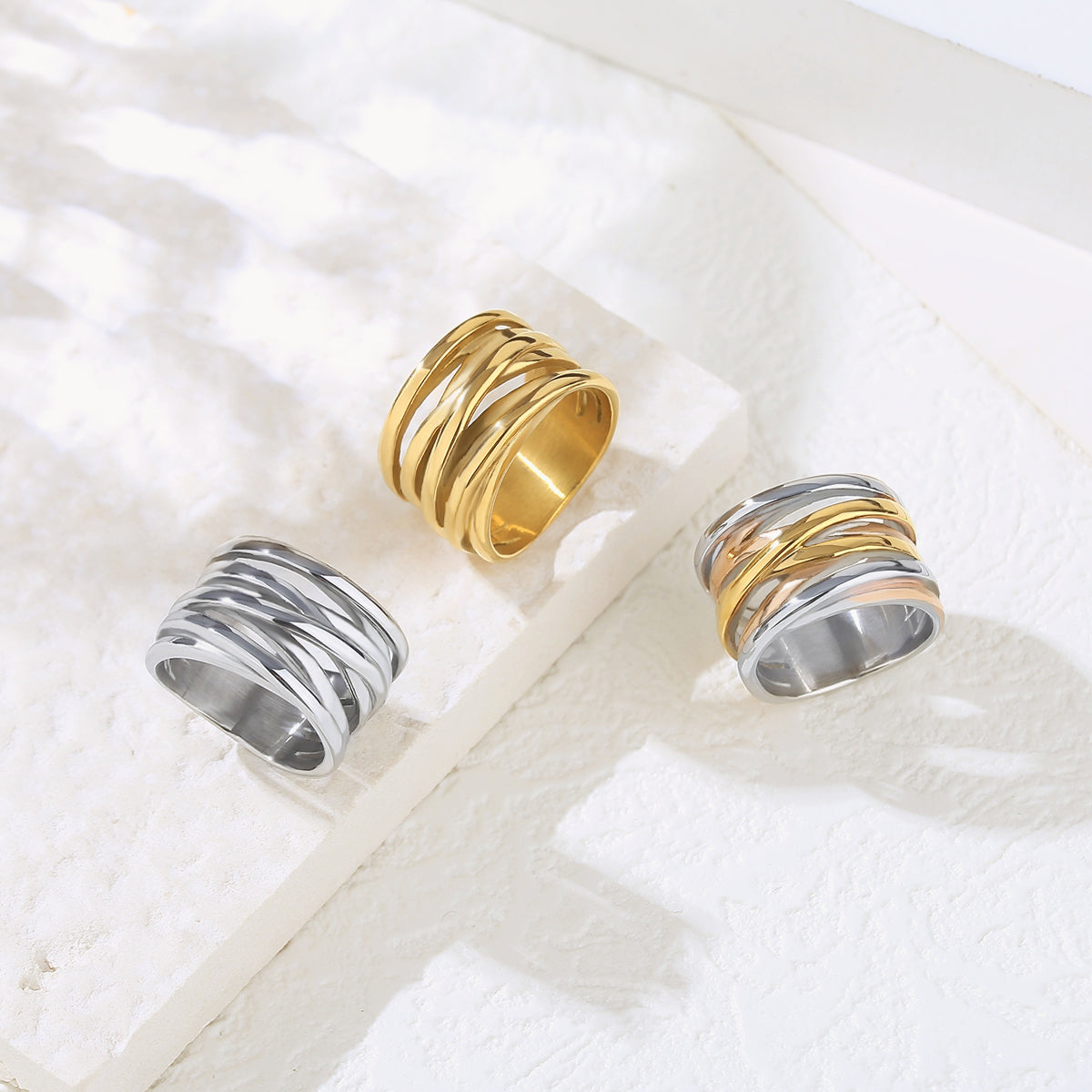 Silver Knot Cross Stack Ring